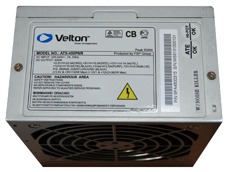 Блоки питания - Velton ATX-450PNR 450W