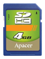 Карты памяти - Apacer SDHC 4Gb Class 4