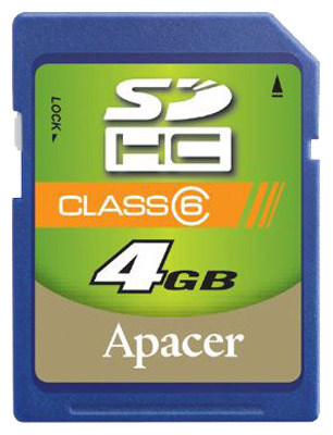 Карты памяти - Apacer SDHC 4Gb Class 6