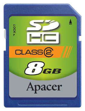 Карты памяти - Apacer SDHC 8Gb Class 2
