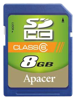 Карты памяти - Apacer SDHC 8Gb Class 6