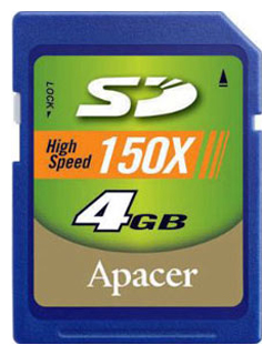 Карты памяти - Apacer Secure Digital Card 4GB 150x