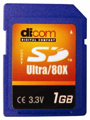 Карты памяти - Dicom Secure Digital Ultra Speed 80X 1GB