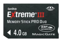 Карты памяти - Sandisk Memory Stick PRO Duo Extreme III 4Gb
