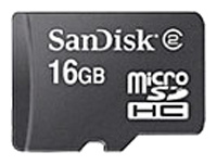 Карты памяти - Sandisk microSDHC Card 16GB Class 2