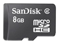 Карты памяти - Sandisk microSDHC Card 8GB Class 2