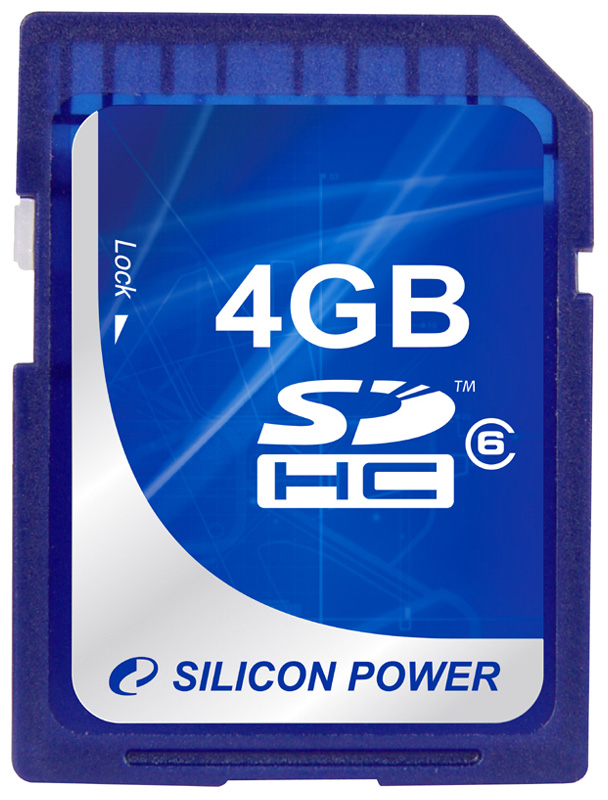 Карты памяти - Silicon Power SDHC Card 4GB Class 6