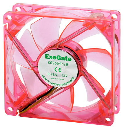 Кулеры и системы охлаждения - Exegate 8025M12B/UV Red