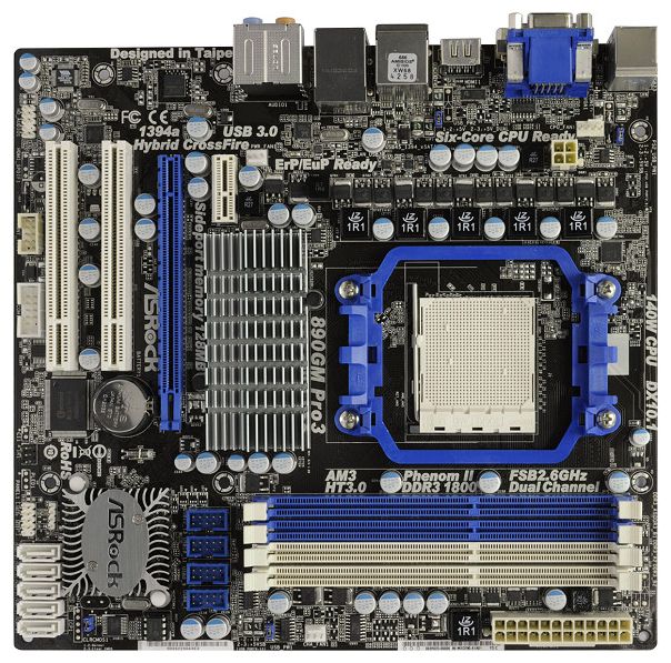Материнские платы - ASRock 890GM Pro3