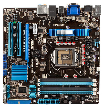 Материнские платы - Asus P7H55-M PRO